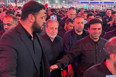  عکس: حضور عراقچی در مسیر پیاده‌روی اربعین نجف به کربلا