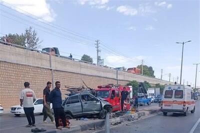تصادف مرگبار پراید در زیرگذر شهرک گلستان شیراز - تسنیم