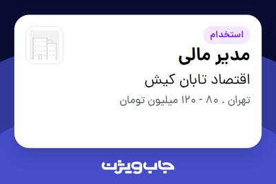 استخدام مدیر مالی در اقتصاد تابان کیش