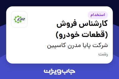 استخدام کارشناس فروش (قطعات خودرو) در شرکت پایا مدرن کاسپین