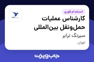 استخدام کارشناس عملیات حملونقل بینالمللی - خانم در سیرنگ ترابر