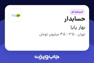  استخدام حسابدار در بهار پایا