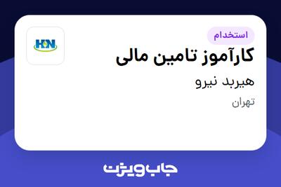  استخدام کارآموز تامین مالی - آقا در هیربد نیرو