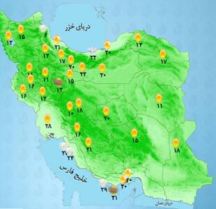  وضعیت آب و هوا امروز چهارشنبه 14 مرداد 1405+ وضعیت استانها