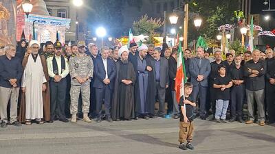 نمایی از وطن دوستی مردم انقلابی خوی در تجمعات شبانه + عکس