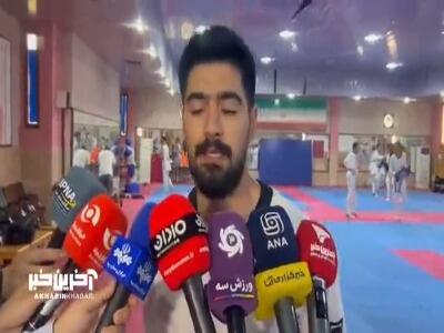صحبتهای مهران برخورداری در حاشیه تمرینات تیم ملی تکواندو برای آمادهسازی مسابقات ناگویا