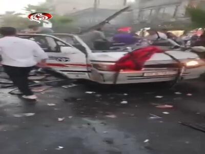  تصاویری از انفجار یک بمب در دمشق؛ ۲ نفر کشته و ۱۳ نفر زخمی شدند