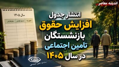  انتشار جدول افزایش حقوق بازنشستگان تامین اجتماعی در سال ۱۴۰۵