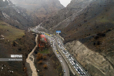  ترافیک سنگین در جاده چالوس