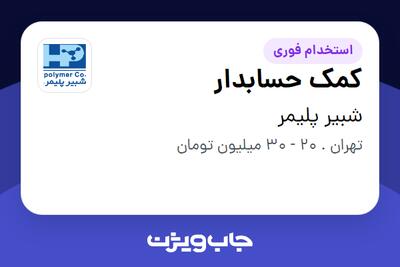  استخدام کمک حسابدار - خانم در شبیر پلیمر