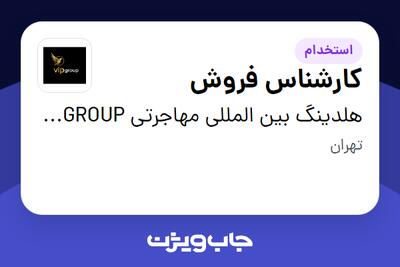 استخدام کارشناس فروش در هلدینگ بین المللی مهاجرتی VIP GROUP