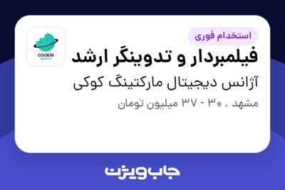  استخدام فیلمبردار و تدوینگر ارشد در آژانس دیجیتال مارکتینگ کوکی