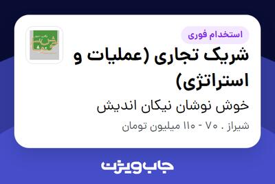 استخدام شریک تجاری (عملیات و استراتژی) - خانم در خوش نوشان نیکان اندیش