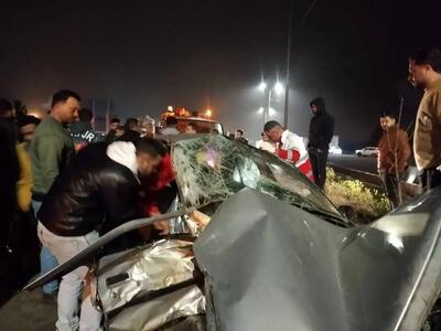  برخورد پژو با ساینا در اصفهان جان چهار سرنشین را گرفت