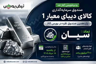  پذیره‌نویسی صندوق نقره «سیان» از ۱۸ مرداد | جزئیات یازدهمین صندوق نقره بورس کالا