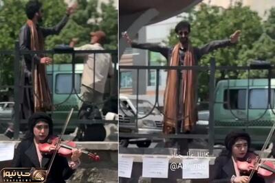  مطربی پر احساس؛ رقص زیبای بلوچی مرد جوان در بی خبری خانوم نوازنده ویولن