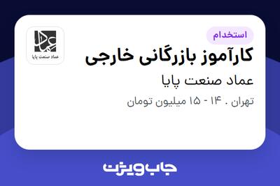  استخدام کارآموز بازرگانی خارجی در عماد صنعت پایا