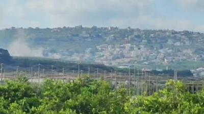  ویدیویی از گلولهباران توپخانه اسرائیل به سمت شهرک المنصوری در جنوب لبنان