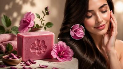  صابون گل ختمی چیست؟ تاثیر آن بر سلامت پوست و زیبایی موها