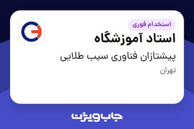 استخدام استاد آموزشگاه در پیشتازان فناوری سیب طلایی