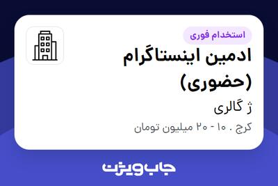 استخدام ادمین اینستاگرام (حضوری) - خانم در ژ گالری