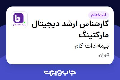  استخدام کارشناس ارشد دیجیتال مارکتینگ در بیمه دات کام