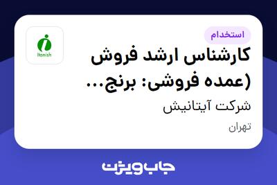 استخدام کارشناس ارشد فروش (عمده فروشی: برنج ،خشکبار ، چای ،...)- دفتر مرکزی- آقا در شرکت آیتانیش