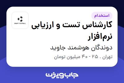  استخدام کارشناس تست و ارزیابی نرم‌افزار در دوندگان هوشمند جاوید