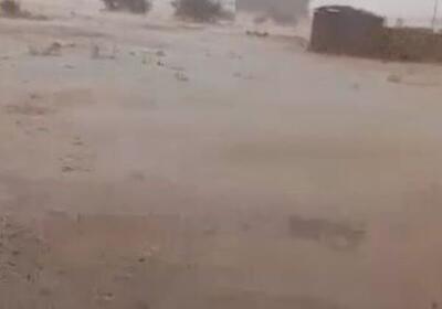  بارش باران و جاری‌شدن روان‌آب در روستای پشت‌پر دشتستان