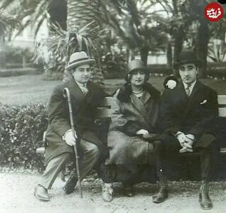  خدیجه خانم، خواهر احمدشاه با همسر و یکی از برادرانش در اروپا؛ سال 1298(عکس)