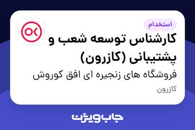  استخدام کارشناس توسعه شعب و پشتیبانی (کازرون) در فروشگاه های زنجیره ای افق کوروش