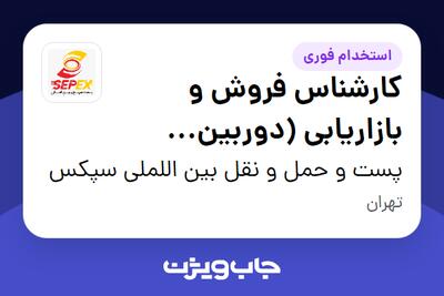  استخدام کارشناس فروش و بازاریابی (دوربین مداربسته و تجهیزات امنیتی) در پست و حمل و نقل بین اللملی سپکس