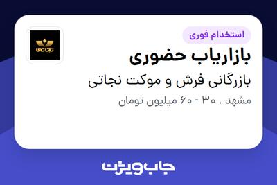  استخدام بازاریاب حضوری - آقا در بازرگانی فرش و موکت نجاتی