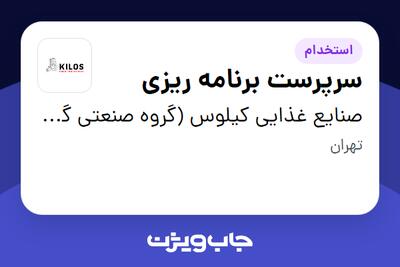 استخدام سرپرست برنامه ریزی در صنایع غذایی کیلوس (گروه صنعتی گلرنگ)