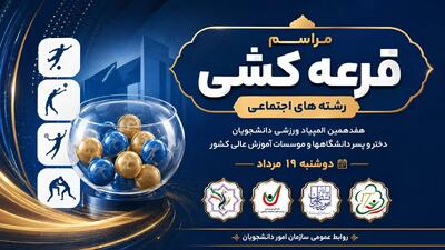  مراسم قرعه‌کشی رشته‌های اجتماعی هفدهمین المپیاد فرهنگی_ ورزشی دانشجویان دختر و پسر برگزار می‌شود