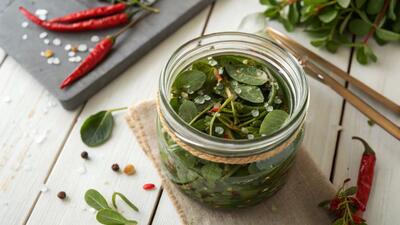 طرز تهیه ترشی خرفه؛ ترشی متفاوت و خوشمزه برای کنار غذا