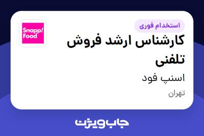  استخدام کارشناس ارشد فروش تلفنی در اسنپ فود