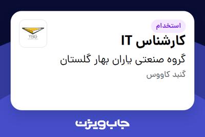 استخدام کارشناس IT در گروه صنعتی یاران بهار گلستان
