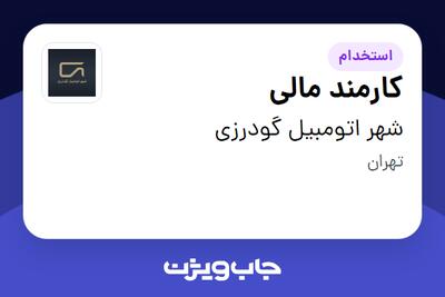  استخدام کارمند مالی - خانم در شهر  اتومبیل گودرزی