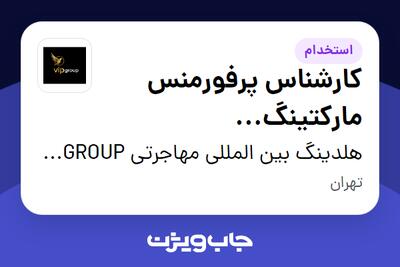  استخدام کارشناس پرفورمنس مارکتینگ (Performance Marketing) در هلدینگ بین المللی مهاجرتی VIP GROUP