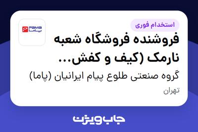 استخدام فروشنده فروشگاه شعبه نارمک (کیف و کفش برند پاما) در گروه صنعتی طلوع پیام ایرانیان (پاما)