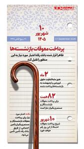اینفوگرافی/۱۰شهریور؛ زمان پرداخت معوقات بازنشستگان