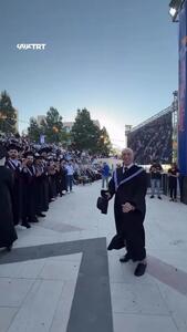 رقص استاد در جشن فارغالتحصیلی دانشجویان فلسطینی