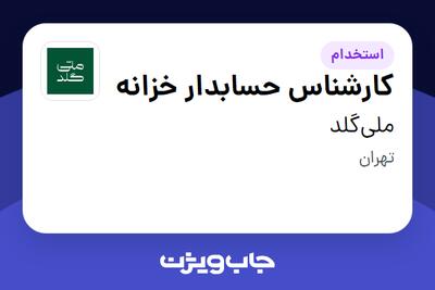  استخدام کارشناس حسابدار خزانه در ملی‌گلد