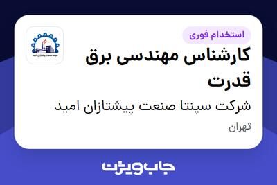  استخدام کارشناس مهندسی برق قدرت در شرکت سپنتا صنعت پیشتازان امید