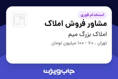  استخدام مشاور فروش املاک در املاک بزرگ میم