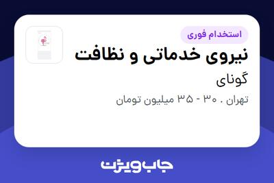 استخدام نیروی خدماتی و نظافت - آقا در گونای