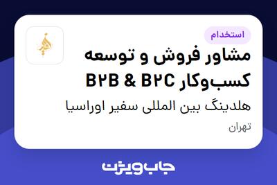 استخدام مشاور فروش و توسعه کسبوکار B2B B2C در هلدینگ بین المللی سفیر اوراسیا