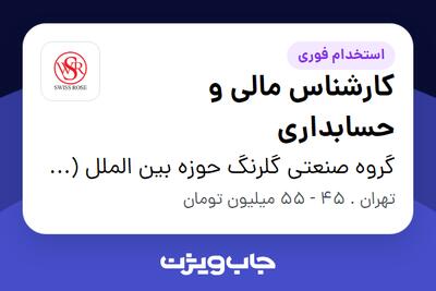  استخدام کارشناس مالی و حسابداری در گروه صنعتی گلرنگ حوزه بین الملل (سوییس رز)