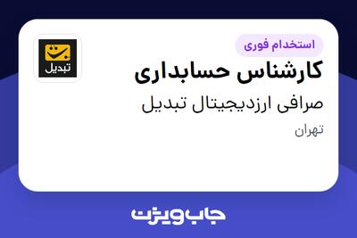 استخدام کارشناس حسابداری در صرافی ارزدیجیتال تبدیل